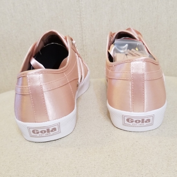 Gola Satin Coaster Sneakers in Blush Pink/White - Picture 6 of 9